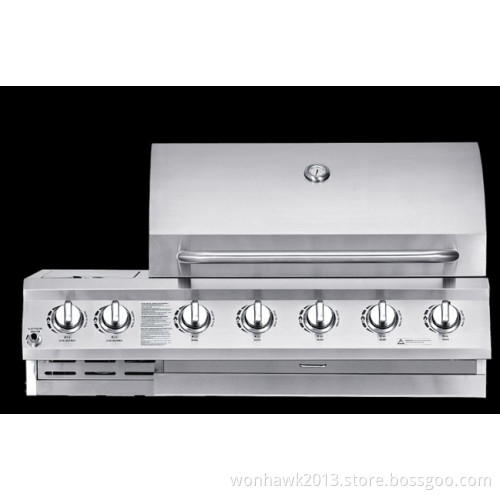 CE Approval with Side Burners Buit in Grill 5 Main Burners with 2 Side Burners
